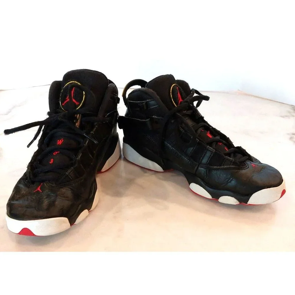 Nike Air Jordan‎ 6 Rings 323419-063 Basketball Black Red White Size 7Y